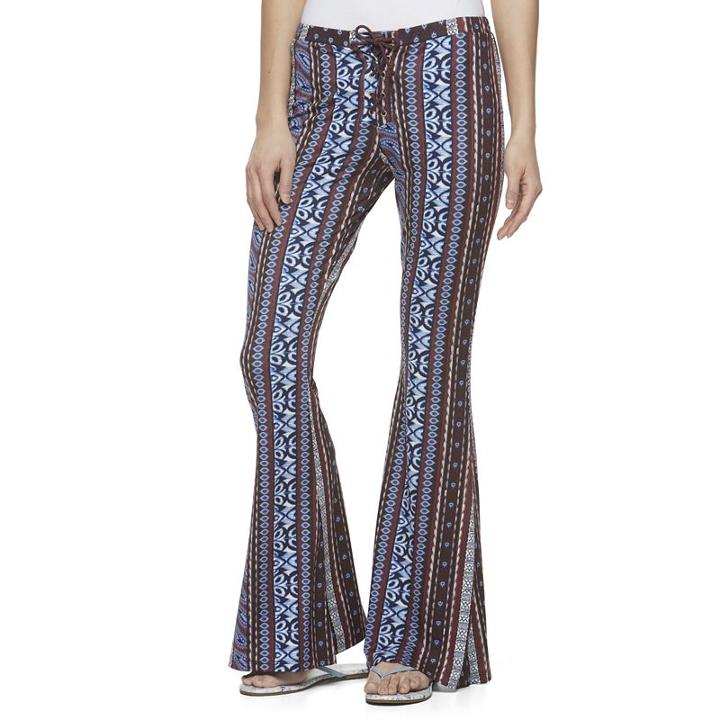 Juniors' About A Girl Lace-up Flare Pants, Size: Medium, Brown Oth