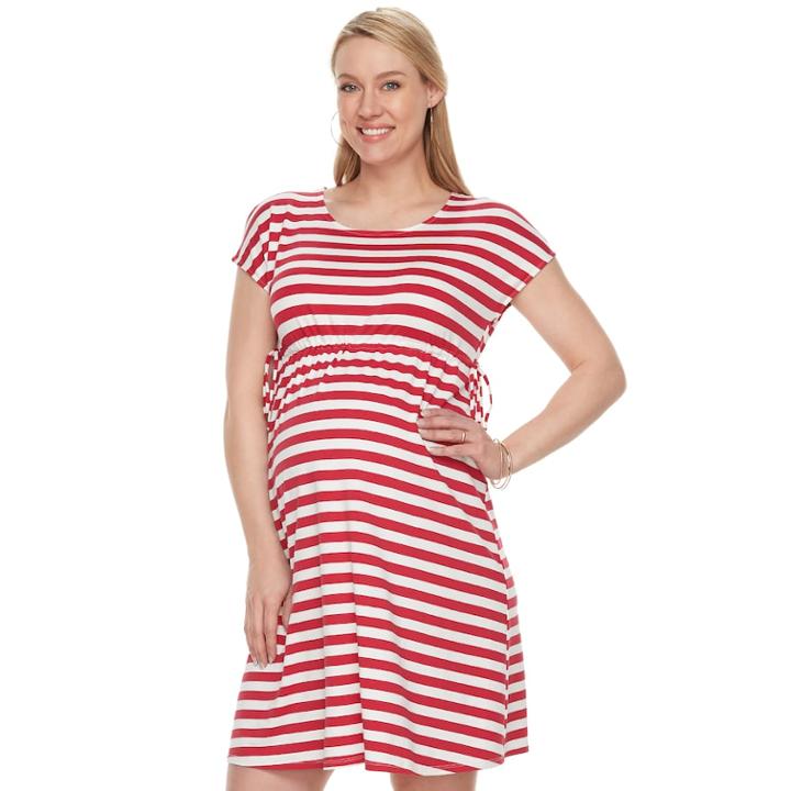 Maternity A:glow Empire T-shirt Dress, Women's, Size: Xs Maternity, Dark Red