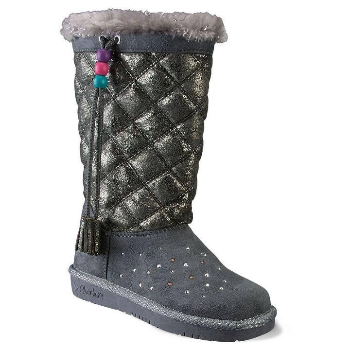 Skechers Pretty Preppy Girls' Boots, Girl's, Size: 3, Dark Grey