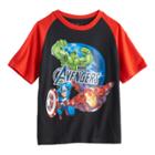 Boys 4-7 Marvel Avengers Iron Man, Captain America & The Hulk Graphic Tee, Size: S 4, Black