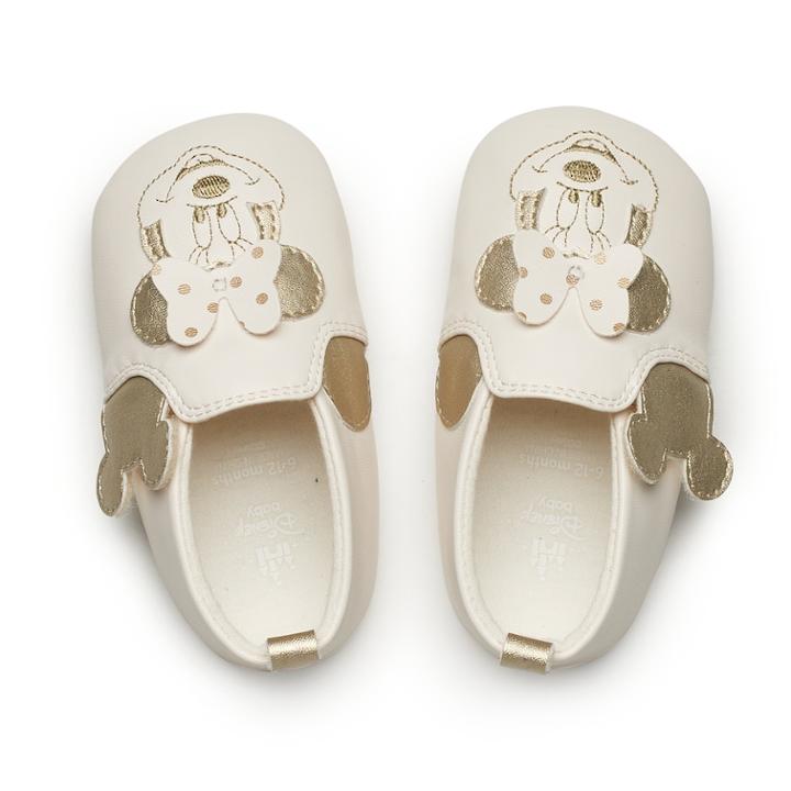 Disney's Minnie Mouse Baby Girl Crib Shoes, Size: 18-24 Month, Lt Beige