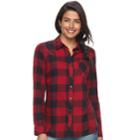 Women's Sonoma Goods For Life&trade; Essential Plaid Flannel Shirt, Size: Small, Oxford