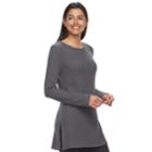 Women's Sonoma Goods For Life&trade; Crewneck Waffle-weave Tunic, Size: Xl, Grey (charcoal)