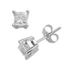 14k White Gold 1-ct. T.w. Igi Certified Princess-cut Diamond Solitaire Earrings, Women's