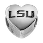 Fiora Sterling Silver Louisiana State Tigers Logo Heart Bead, Women's, Grey