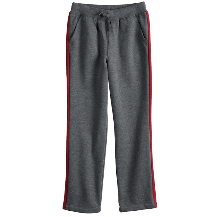 Boys 4-12 Sonoma Goods For Life&trade; Side Pieced Fleece Pants, Size: 7, Med Grey