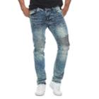 Men's Rawx Slim-fit Moto Faded Stretch Jeans, Size: 34, Dark Blue