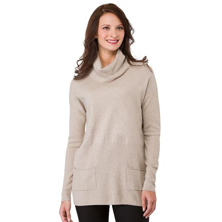 Women's Haggar Cowlneck Tunic Sweater, Size: Xxl, Lt Beige