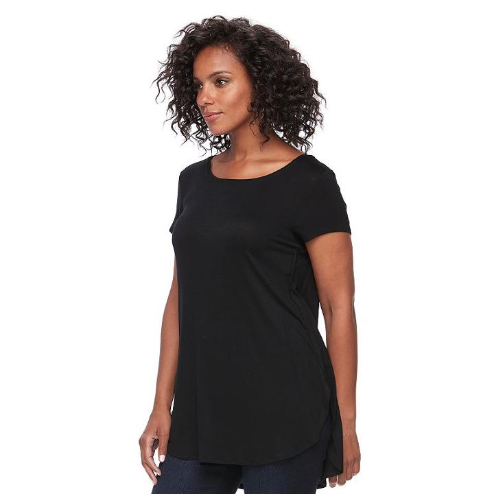 Women's Apt. 9&reg; High-low Tunic, Size: Small, Black