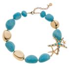 Dana Buchman Starfish & Simulated Turquoise Bead Chunky Necklace, Women's, Turq/aqua