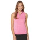 Women's Grand Slam Performance Stripe Sleeveless Golf Top, Size: Large, Med Pink
