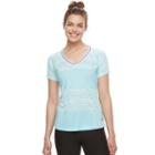 Women's Fila Sport&reg; Jacquard Contrast V-neck Tee, Size: Small, Light Blue