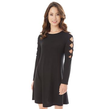 Juniors' Iz Byer Cutout Sleeve Sweaterdress, Teens, Size: Xs, Black