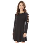 Juniors' Iz Byer Cutout Sleeve Sweaterdress, Teens, Size: Xs, Black