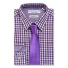 Men's Nick Graham Everywhere Modern-fit Dress Shirt And Tie Boxed Set, Size: S 32-33, Purple