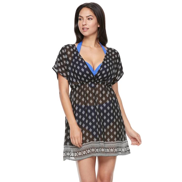 Women's Apt. 9&reg; Printed Swim Cover-up, Size: Small, Black White