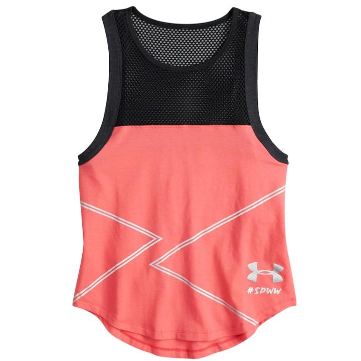 Girls 7-16 Under Armour She Plays We Win Fashion Tank Top, Size: Medium, Penta Pink
