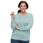 Plus Size Croft & Barrow&reg; Essential Cardigan Sweater, Women's, Size: 3xl, Med Blue