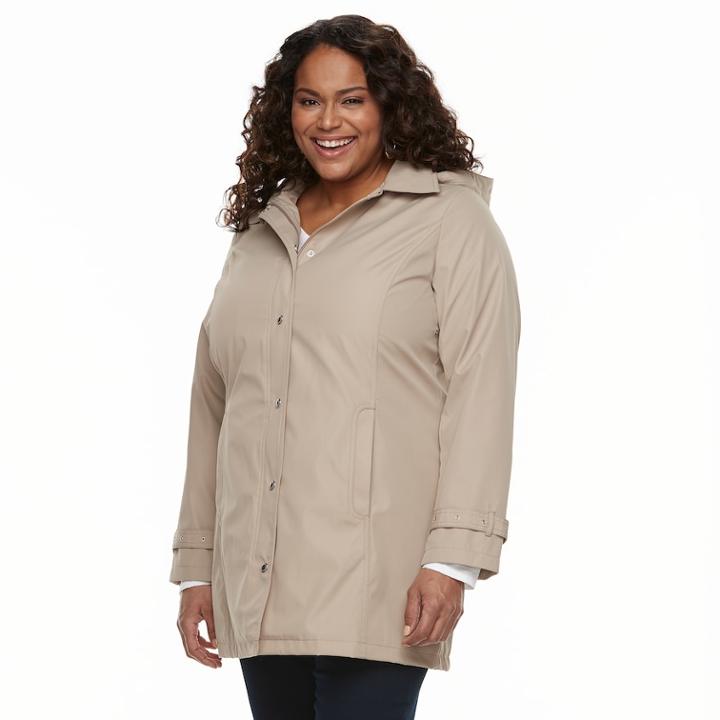 Plus Size Weathercast Hooded Bonded Jacket, Women's, Size: 2xl, Med Brown