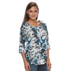 Women's Croft & Barrow&reg; Patterned Tunic Top, Size: Medium, Light Grey