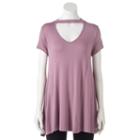 Women's Olivia Sky Cutout Mockneck Tee, Size: Medium, Med Purple