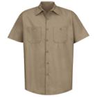 Big & Tall Red Kap Classic-fit Industrial Button-down Work Shirt, Men's, Size: 4xb, Beig/green (beig/khaki)