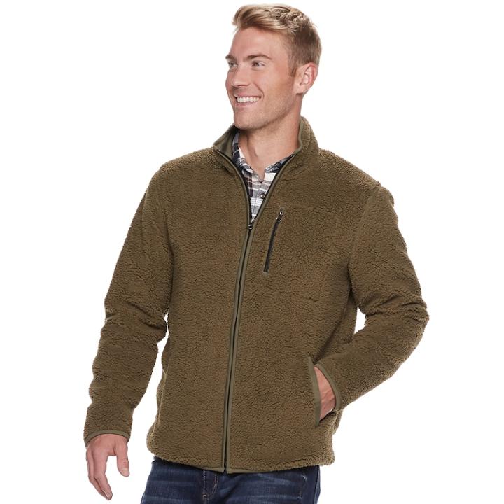 Men's Sonoma Goods For Life&trade; Modern-fit Sherpa Fleece Jacket, Size: Xxl, Med Brown
