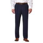 Men's Haggar Eclo Stria Classic-fit Pleated Dress Pants, Size: 40x30, Blue