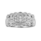 Love Always Platinum Over Silver 3/8-ct. T.w. Round-cut Diamond Wedding Ring, Women's, Size: 7.50, White