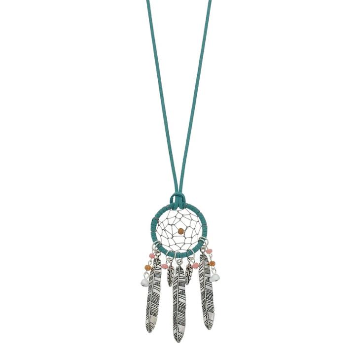Mudd&reg; Dreamcatcher Leaf Pendant, Women's, Turq/aqua