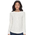 Juniors' So&reg; Shirttail Cable-knit Sweater, Teens, Size: Xl, White Oth