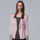 Women's Simply Vera Vera Wang Draped Open Front Cardigan, Size: Medium, Lt Purple