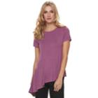 Women's Apt. 9&reg; Ruffle Asymmetrical Tunic Tee, Size: Medium, Med Purple