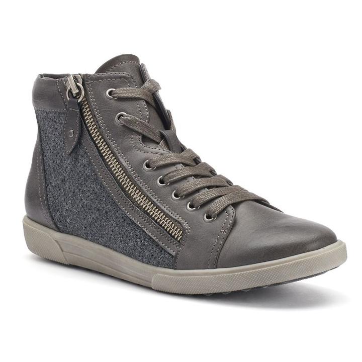 Sonoma Goods For Life&trade; Women's Lace Up & Zipper High-top Sneakers, Size: 6, Grey