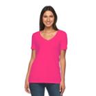 Women's Sonoma Goods For Life&trade; Slubbed V-neck Tee, Size: Large, Dark Pink