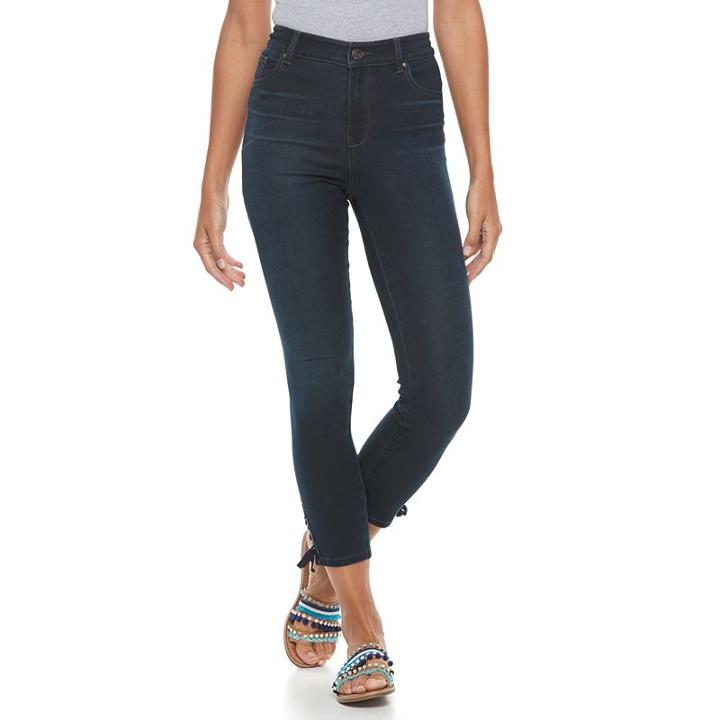 Women's Gloria Vanderbilt Alexandra Lace-up Ankle Jeans, Size: 4, Med Blue