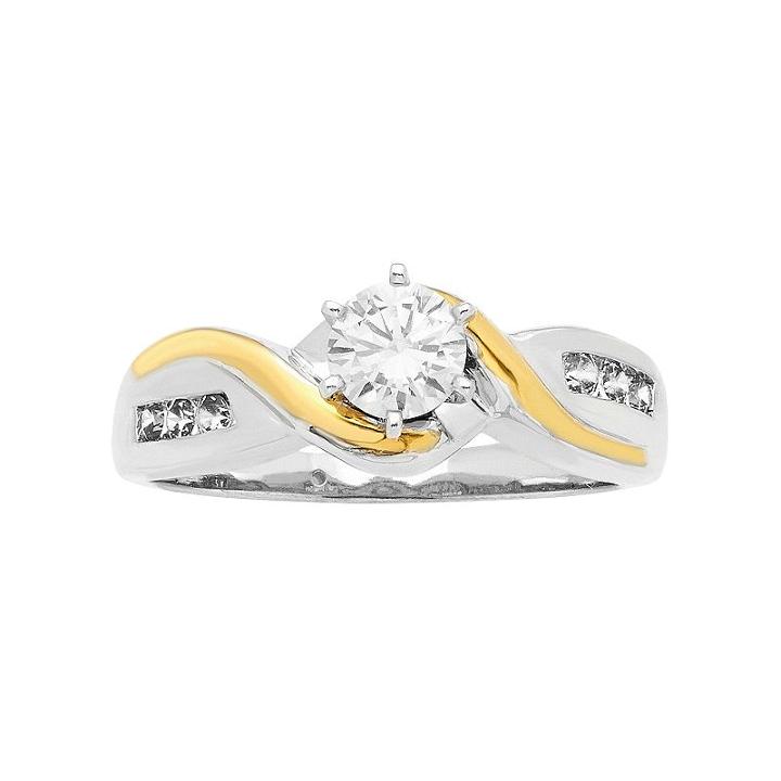 Two Tone 14k Gold 5/8 Carat T.w. Igl Certified Diamond Bypass Engagement Ring, Women's, Size: 9, White