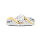 Two Tone 14k Gold 5/8 Carat T.w. Igl Certified Diamond Bypass Engagement Ring, Women's, Size: 9, White