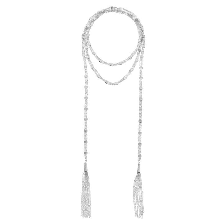 Tassel Chain Wrap Necklace, Women's, Silver