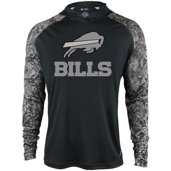 Men's Zubaz Buffalo Bills Post Lightweight Hooded Tee, Size: Medium, Black