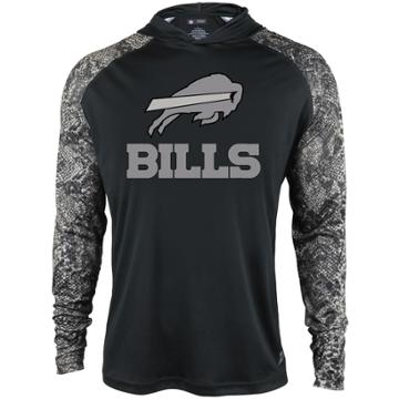Men's Zubaz Buffalo Bills Post Lightweight Hooded Tee, Size: Medium, Black