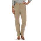Petite Lee Relaxed Fit Straight-leg Twill Pants, Women's, Size: 12p-short, Med Brown