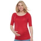 Maternity A:glow Scoopneck Ruched Tee, Women's, Size: S-mat, Med Pink
