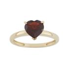 Garnet 10k Gold Heart Ring, Women's, Size: 7, Red