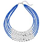 Blue Bead Multi Strand Statement Necklace, Women's