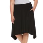 Plus Size Apt. 9&reg; Shark Bit A-line Midi Skirt, Women's, Size: 4xl, Black
