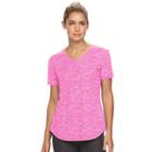 Women's Tek Gear&reg; Easy Burnout V-neck Yoga Tee, Size: Medium, Med Pink