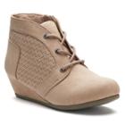 So&reg; Julie Girls' Wedge Ankle Boots, Size: 3, Beige Oth