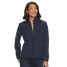 Women's Croft & Barrow&reg; Quilted Yoke Fleece Jacket, Size: Xs, Blue