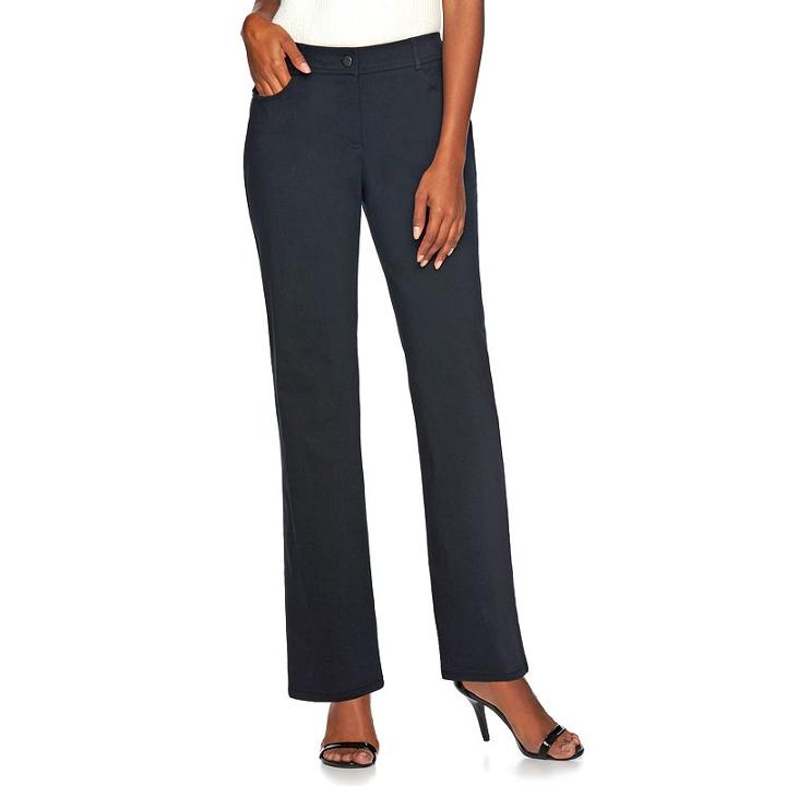 Women's Dana Buchman Straight-leg Dress Pants, Size: 18, Black